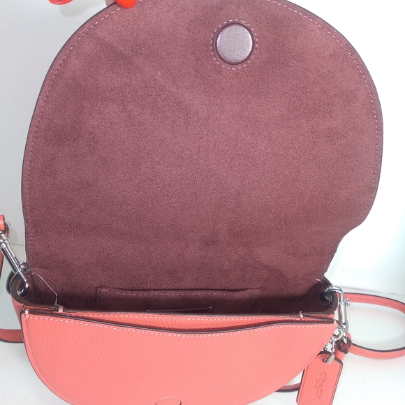Coach Ellen Tangerine Color Pebble Leather Small Crossbody EUC - Picture 8 of 16